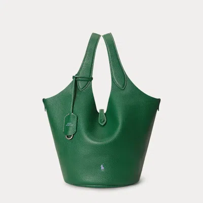 Polo Ralph Lauren Polo Play Leather Tote In Juniper In Green