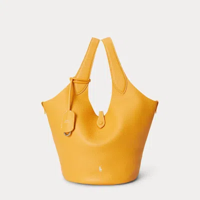 Polo Ralph Lauren Polo Play Leather Tote In Mango In Orange