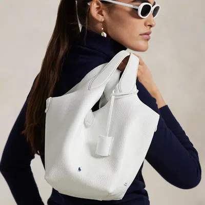 Polo Ralph Lauren Polo Play Leather Tote In Paper