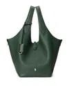 Polo Ralph Lauren Polo Play Medium Leather Tote In Green