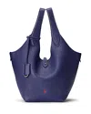 Polo Ralph Lauren Polo Play Medium Leather Tote In Medium Ink