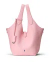 Polo Ralph Lauren Polo Play Medium Leather Tote In Medium Pink