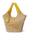 Polo Ralph Lauren Polo Play Medium Raffia Shoulder Bag In Multi