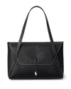 Polo Ralph Lauren Polo Play Mini Leather Envelope Bag In Black