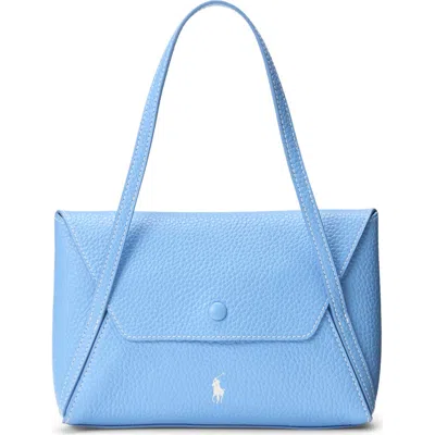 Polo Ralph Lauren Polo Play Pebble Leather Envelope Shoulder Bag In Blue