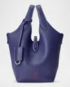 Polo Ralph Lauren Polo Play Pebbled Leather Crossbody Bag In Ink