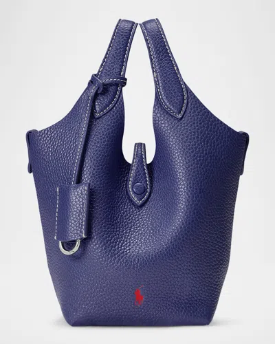 Polo Ralph Lauren Polo Play Pebbled Leather Crossbody Bag In Ink