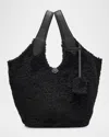 Polo Ralph Lauren Polo Play Shearling Tote Bag In Black
