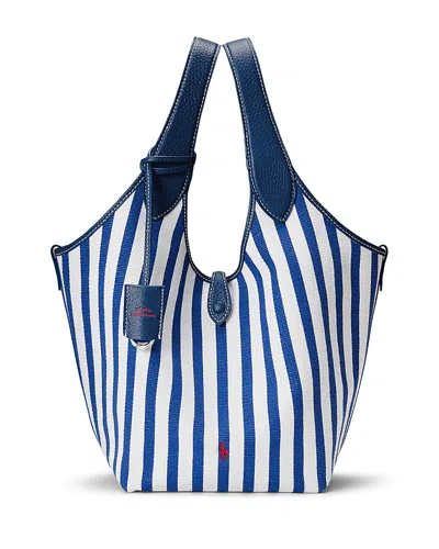 Polo Ralph Lauren Medium Stripe Polo Play Tote Bag In Blue