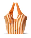 Polo Ralph Lauren Striped Tote Bag In Orange Peel/white
