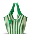 Polo Ralph Lauren Medium Striped Polo Play Tote Bag In Parrot/white