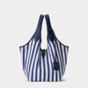Polo Ralph Lauren Polo Play Striped Canvas Tote In Blue