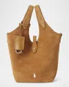 Polo Ralph Lauren Small Suede Convertible Crossbody Tote
