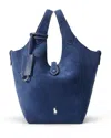 Polo Ralph Lauren Polo Play Suede Small Tote & Crossbody In Blue