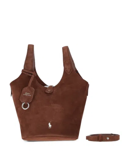 Polo Ralph Lauren Polo Play Suede Small Tote & Crossbody In Red
