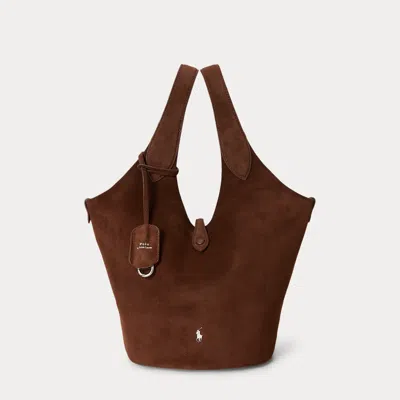 Polo Ralph Lauren Polo Play Suede Tote In Cafe In Brown