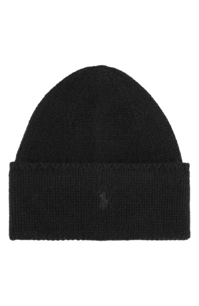 Polo Ralph Lauren Polo Player Merino Wool & Alpaca Beanie In Black