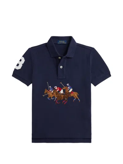 Polo Ralph Lauren Kids' Polo Player Motif Polo Shirt In Blue