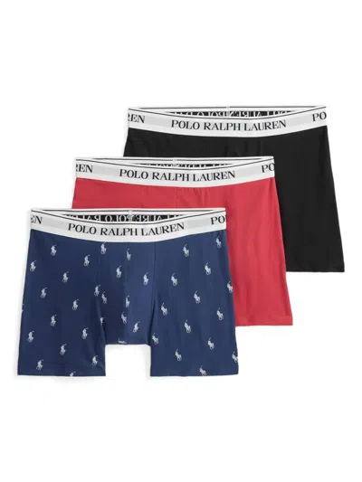 Polo Ralph Lauren Polo-player Print Boxers (pack Of Three) In Multi