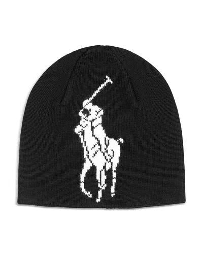Polo Ralph Lauren Polo Player Wool Beanie In Black