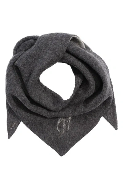 Polo Ralph Lauren Polo Player Wool Triangle Wrap In Gray