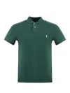 Polo Ralph Lauren Hemline Slits Piquet Polo Shirt In Green