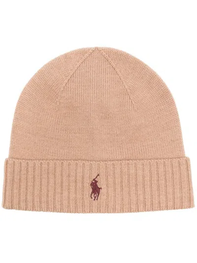 Polo Ralph Lauren Polo Poly-embroidered Beanie In Brown