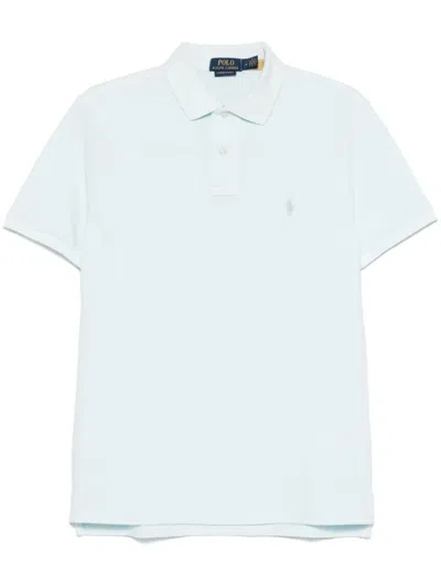 Polo Ralph Lauren Polo Poney-embroidered Polo Shirt In Clear Blue