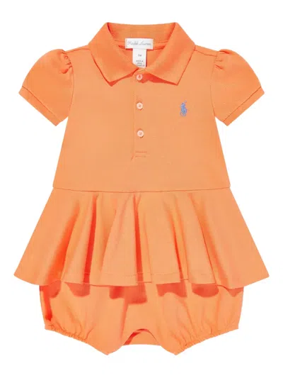 Polo Ralph Lauren Polo Pony Babygrow In Orange