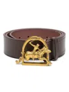 Polo Ralph Lauren Jmp Plyr Elev Plaque Smooth Leather Polo Belt Accessories In Brown