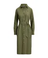 Polo Ralph Lauren Polo Pony Belted Shirt Dress In Green