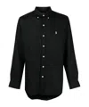 Polo Ralph Lauren Long Sleeve Knit Shirt In Black