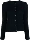 Polo Ralph Lauren Cable Knit Cardigan With Button-down Front In Blue