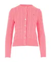 Polo Ralph Lauren Pink Polo Pony Round Neck Cardigan In Pink