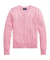 Polo Ralph Lauren Polo Pony Cable-knit Cardigan In Pink