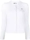 Polo Ralph Lauren Cable-knit Cotton Crewneck Cardigan Clothing In White