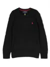 Polo Ralph Lauren Cable-knit Crewneck Wool Pullover In Black