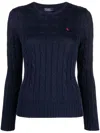 Polo Ralph Lauren Touch Julianna Cable-knit Sweater In Blue