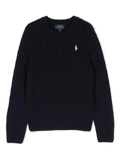 Polo Ralph Lauren Kids' Polo Pony Cable-knit Jumper In Blue