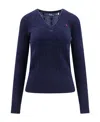 Polo Ralph Lauren Cable-knit Wool-cashmere V-neck Sweater In Blue