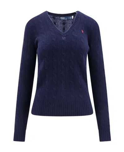Polo Ralph Lauren Kimberly Polo Pony Cable-knit Jumper In Blue