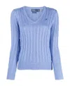 Polo Ralph Lauren Cable Knit Cotton Cardigan In Blue