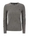 Polo Ralph Lauren Ralph Lauren Gray Wool And Cashmere Cable-knit Sweater In Gray