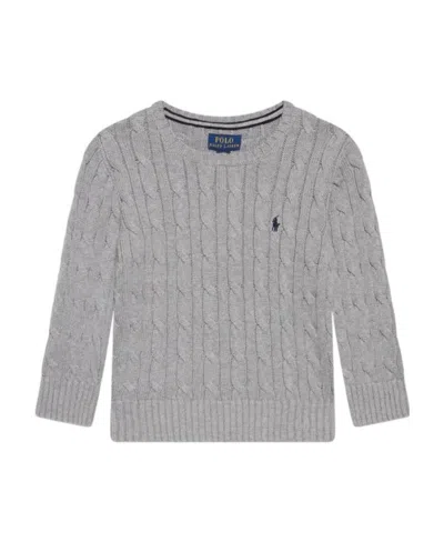 Polo Ralph Lauren Kids' Polo Pony Cable-knit Jumper In Gray