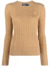 Polo Ralph Lauren Polo-pony-motif Cotton Jumper In Brown