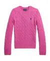 Polo Ralph Lauren Polo Pony Cable-knit Jumper In Pink