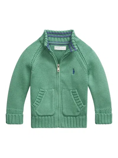 Polo Ralph Lauren Babies' Polo Pony Cardigan In Green