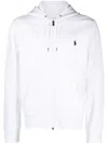 Polo Ralph Lauren Hooded Terry Sweatshirt With Zipper Closure In White