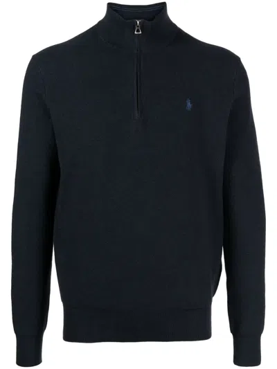 Polo Ralph Lauren Logo-embroidered Sweatshirt In Blue