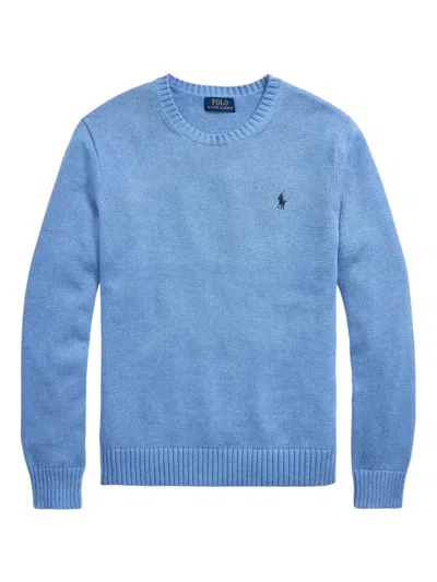 Polo Ralph Lauren Polo Pony Cotton Knit Pullover Clothing In Blue
